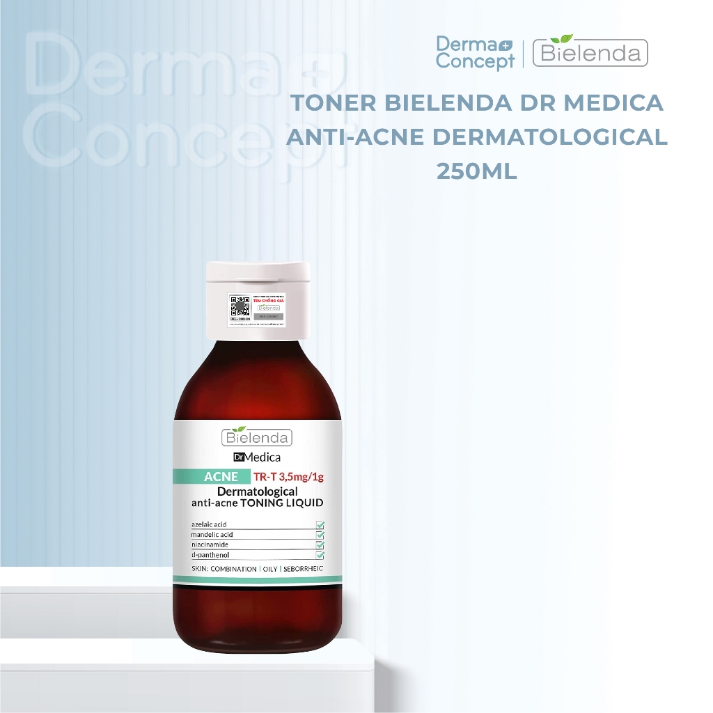 Toner Bielenda Dr Medica Anti-acne Dermatological làm sạch sâu, phục hồi da và giảm mụn 250ml