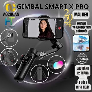 Gimbal Smart X PRO BLACK AOCHUAN,Tay Cầm Chống Rung Điện Thoại 3 Trục Cao Cấp, Pin 3200 mAh Dùng 8h