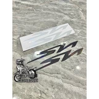 Tem Logo Decal SH Bạc, Carbon phản quang 7 màu cực đẹp