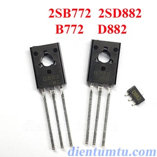 Transistor b772 - to126 pnp 3a/40v và d882 npn - to126 , sot-89 - 2sb772 2sd882 -linh kiện bán dẫn
