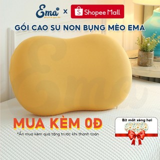 Gối cao su non người lớn EMA - Thiết kế hình bụng mèo chống đau mỏi cổ vai gáy, giúp ngủ sâu giấc