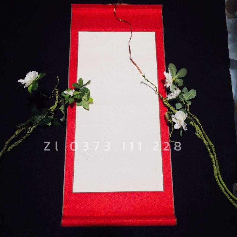 Biểu Lụa Giấy Dó Viết Thư Pháp (Cỡ ngang 35cm)