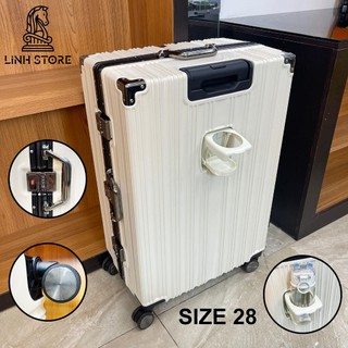 SIZE 28 (VALI CỐC) Vali khung nhôm khóa sập KN28, 4 bánh xe quay 360 độ (DU HỌC - XKLĐ)