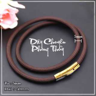  Dây chuyền nam dù Thái màu nâu khóa titan Vip màu vàng siêu đẹp - Đem lại đẳng cấp sang trọng và lịch lãm cho người đeo 