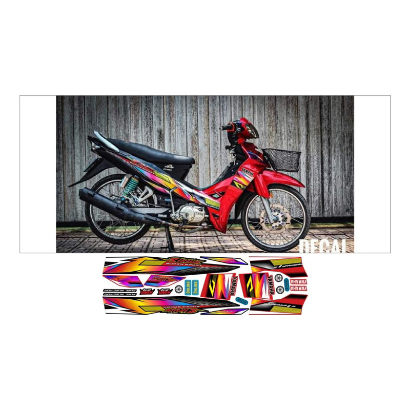 tem xe decal xe sirius-mẫu chế sirius đỏ đen vàng