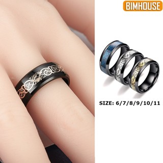 Nhẫn nam BIMHOUSE, nhẫn titan hình rồng thép titan không gỉ phụ kiện thời trang cực chất