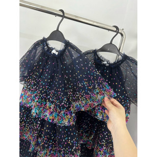 Váy ren sequin navy bé gái xuất dư