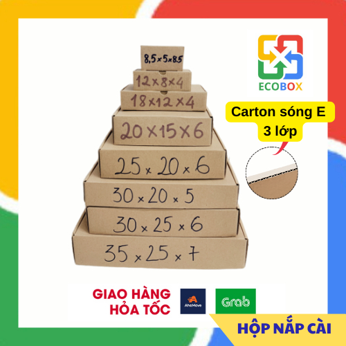ECOBOX - Hộp Carton NẮP GÀI - Nhiều Size - Giá Sản Xuất