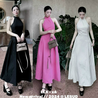 Váy Maxi Cổ Yếm Li Eo Siêu Hot
