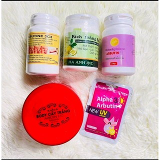 COMBO KEM BODY TỰ TRỘN 5 MÓN(body x10,3c3 vàng, kích bưởi,3c3 hồng,vĩ alpha mới)