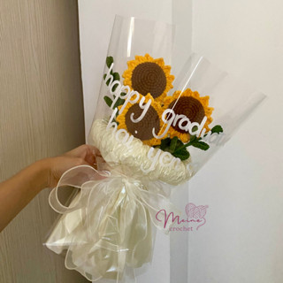 [HỎA TỐC/HCM] Bó Hoa Hướng Dương tặng tốt nghiệp, tặng thầy cô làm bằng len - kèm gói và thiệp