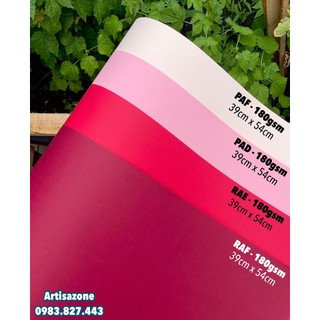 Giấy mỹ thuật tông màu đỏ (định lượng 165gsm - 180gsm) - Kích thước 39cm x 54cm or 35cm x 50cm  - Set 6 tờ