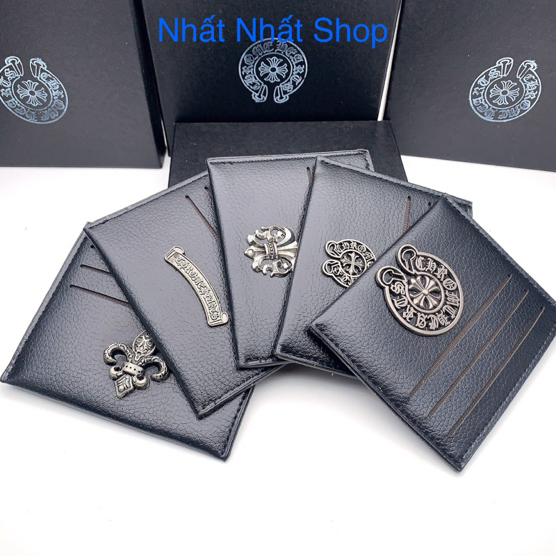 Ví Chrome Hearts đựng thẻ Card Logo hoạ tiết đẹp Fullbox
