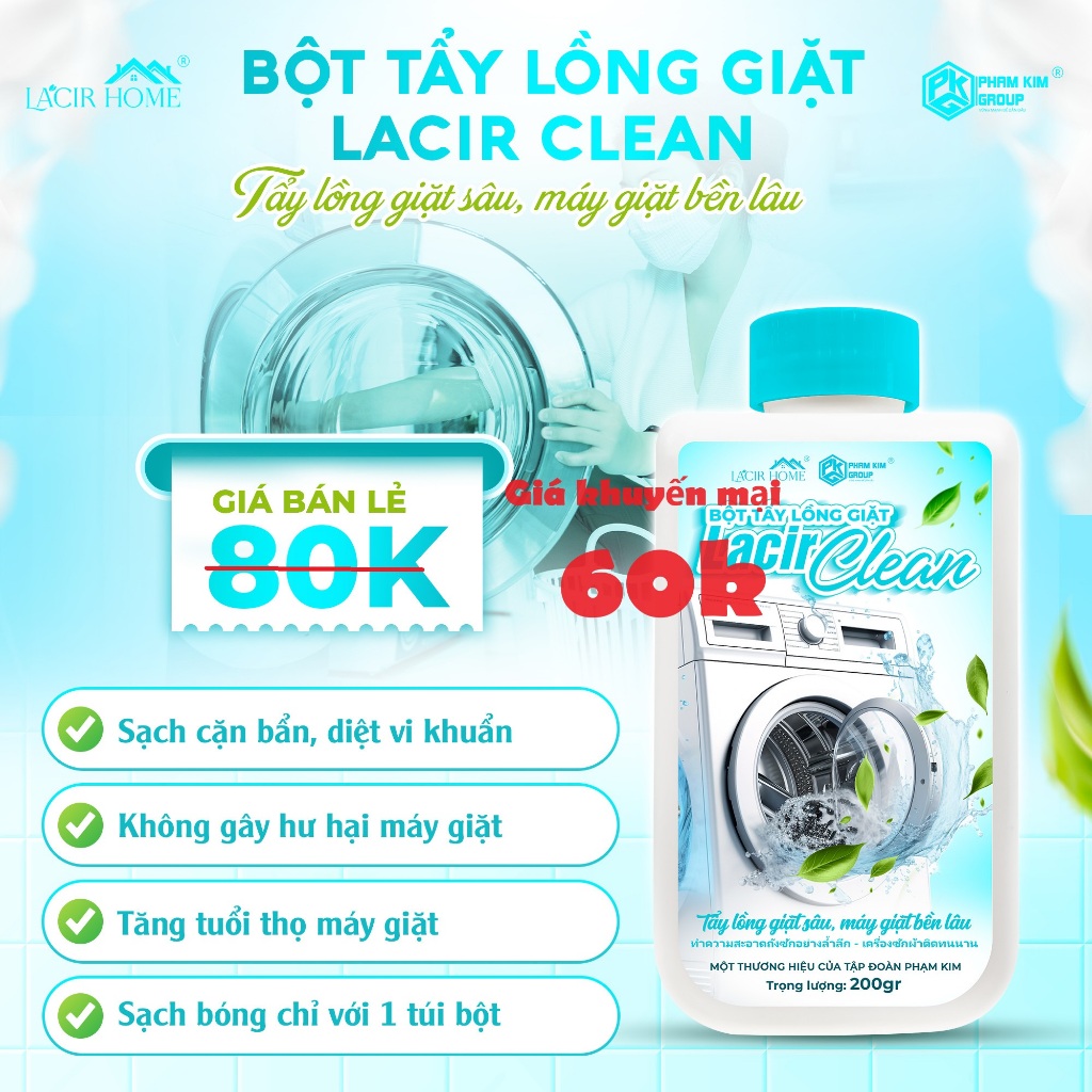 TẨY LỒNG GIẶT LACIR CLEAN LACIR HOME DR LACIR