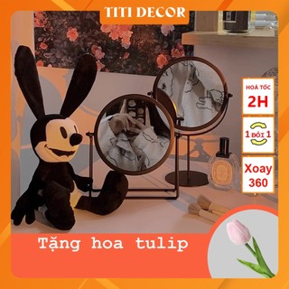 Gương soi trang điểm TiTi decor, Gương để bàn trang điểm Decor Bắc Âu, gương để bàn mini kết hợp chụp ảnh sản phẩm