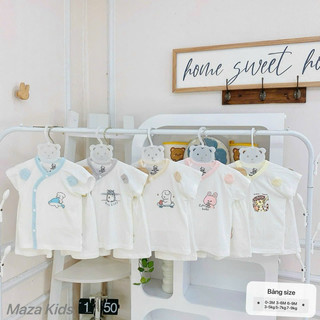 Bộ cộc tay bé trai bé gái sơ sinh chất petit thông hơi cao cấp mềm mịn mát lạnh thấm hút mồ hôi co dãn tốt