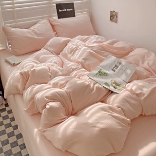 Bộ chăn ga gối cotton đũi - phù hợp homestay, nhà nghỉ, khách sạn.