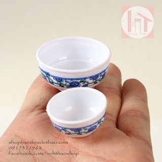Miniature trang trí mô hình, dollhouse_Tô nhựa