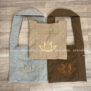 Túi đãi phật tử - túi đi chùa dành cho quý sư thầy, phật tử đi lễ size đại 33x33cm tl3