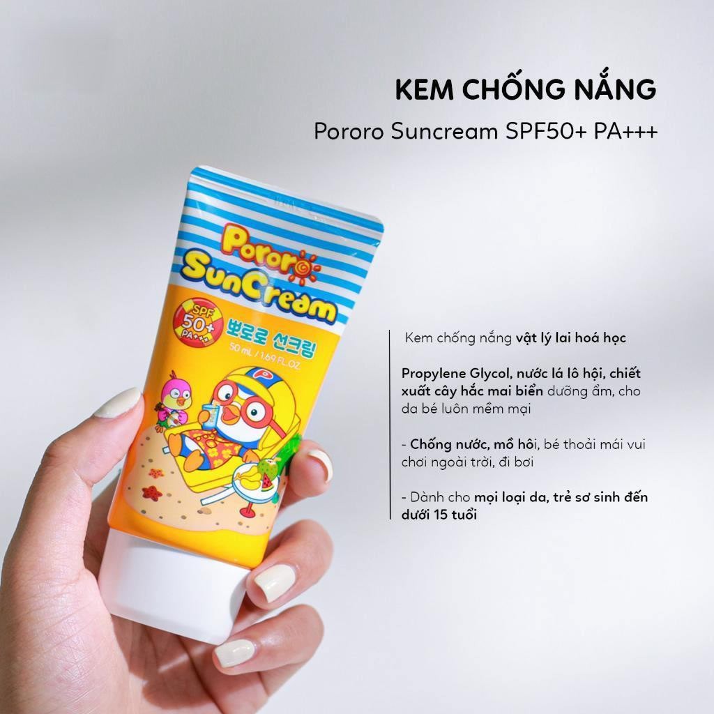 Kem chống nắng trẻ em Pororo Sun Cream SPF50+ PA+++ 50ml mẫu mới 2024