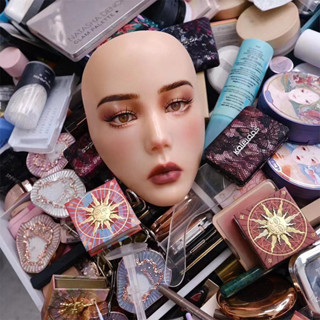  Mặt nạ makeup Fullface 5D chuyên dùng học makeup trang điểm Kèm chân đứng và tẩy trang 