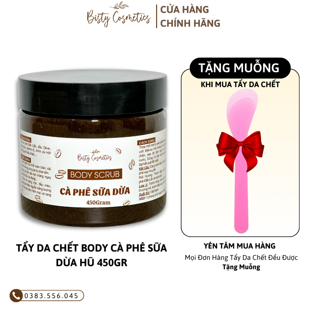 Tẩy Tế Bào Chết Body CÀ PHÊ SỮA DỪA HŨ 450G ,Tẩy Da Chết Cà Phê Làm Sáng Da Mùi Hương Dễ Chịu | BigBuy360 - bigbuy360.vn