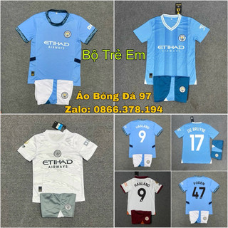 Quần Áo Bóng Đá Trẻ Em CLB Manchester City 2022/2023 - Vải Mè Thái Cao Cấp