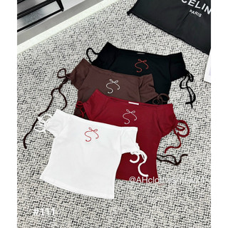 Áo kiểu trễ vai thêu nơ SHOPXCHUYENSI