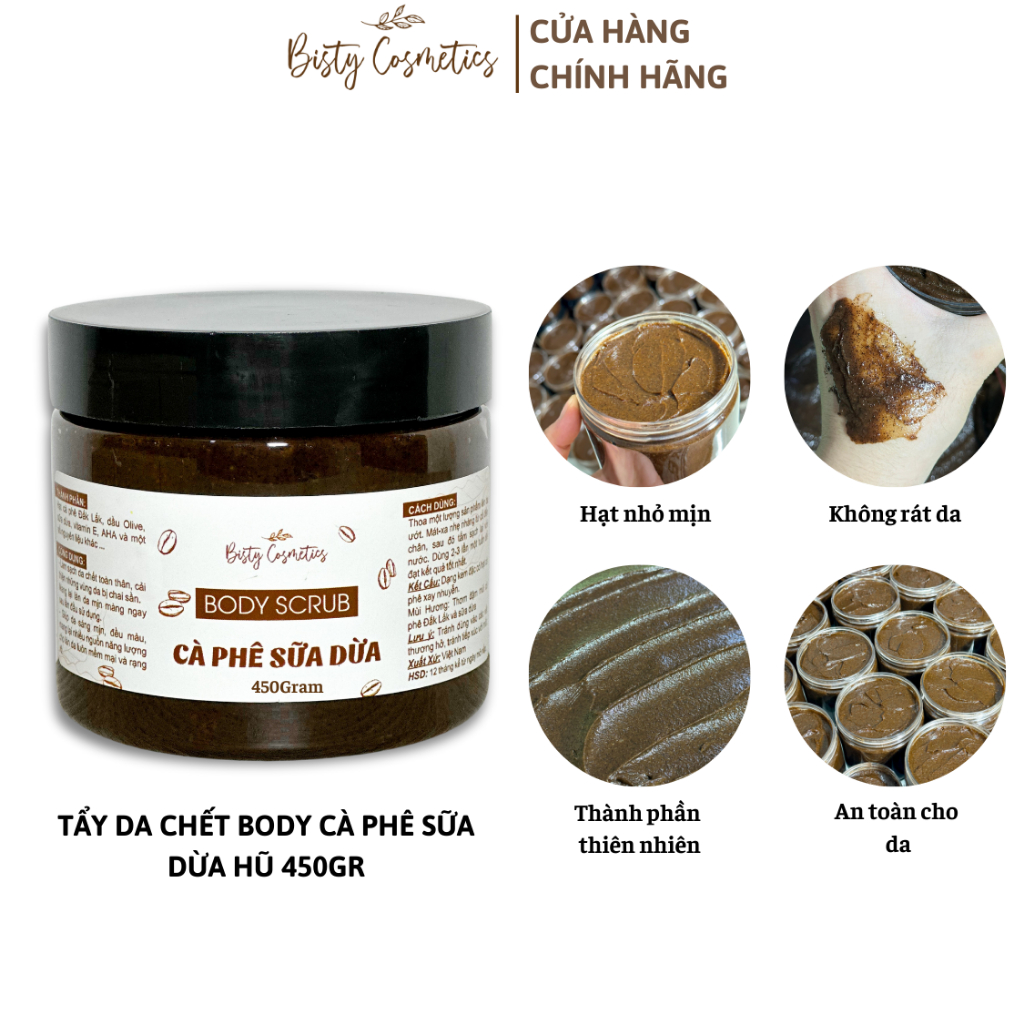 Tẩy Tế Bào Chết Body CÀ PHÊ SỮA DỪA HŨ 450G ,Tẩy Da Chết Cà Phê Làm Sáng Da Mùi Hương Dễ Chịu | BigBuy360 - bigbuy360.vn