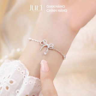 Lắc tay bạc Ý JULI nơ đá rơi đính Kim Cương cao cấp dành cho Nữ đến từ Châu Âu | LT955 JULI