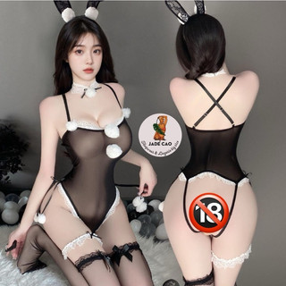 Cosplay thỏ bông xuyên thấu xẻ đáy big size