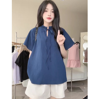 Set áo Buộc nơ cổ tàu kèm Quần Short ống rộng CHANGSTORE - S150