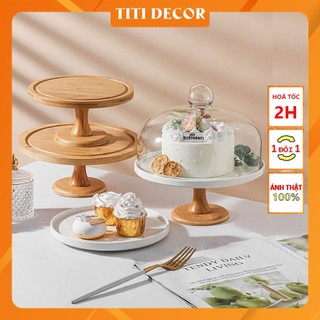 Đế bánh kem, khay đựng bánh ngọt, khay đựng trái cây, cake stand gỗ trang trí chụp ảnh- titi decor