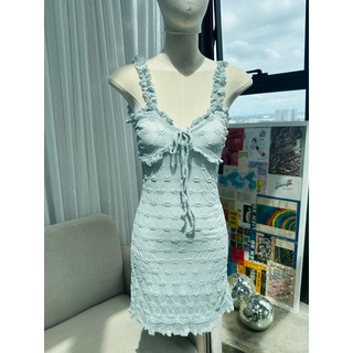 Đầm 2 Dây Ôm Body Xẻ Ngực Freckles Studios Ren Co Giãn - Irish Mini Dress