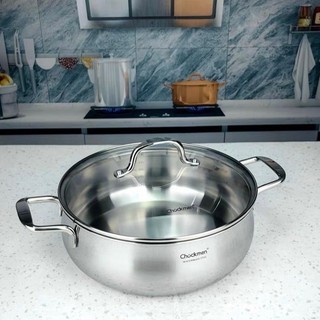 Nồi lẩu, luộc gà chockmen size 30cm ckm72,nồi hầm inox cao cấp 18/10 dày dặn đẹp, nồi bếp từ, bếp hồng ngoại, bếp gas