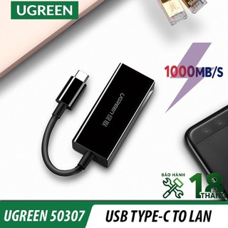 Cáp chuyển USB C to LAN Ugreen 50307 US236 (tốc độ lan 1Gbps, đèn led)