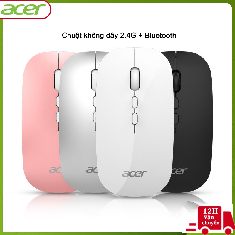 Chuột không dây acer Bluetooth 2.4Ghz tự sạc pin cao cấp 2 trong 1 chống ồn dùng | BigBuy360 - bigbuy360.vn