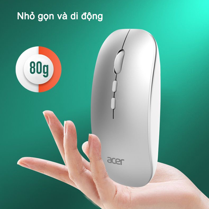 Chuột không dây acer Bluetooth 2.4Ghz tự sạc pin cao cấp 2 trong 1 chống ồn dùng | BigBuy360 - bigbuy360.vn