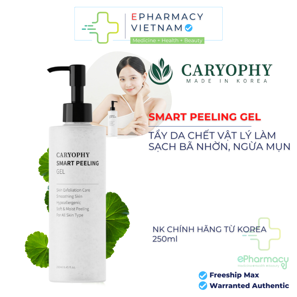 Gel tẩy tế bào chết Caryophy Smart Peeling Gel Dịu nhẹ, tẩy da chết vật lý an toàn cho da mụn