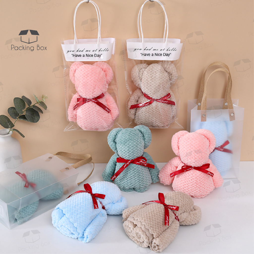 Gấu bông để hộp quà tặng làm sự kiện, hộp quà đám cưới, gấu bông có thể làm khăn