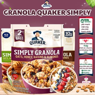 【HÀNG CHUẨN CHÍNH HÃNG】Ngũ Cốc Ăn Kiêng Giảm Cân Quaker Simply Granola Mix Sữa Chua Trái Cây Granola Ăn Sáng 978G - Mỹ