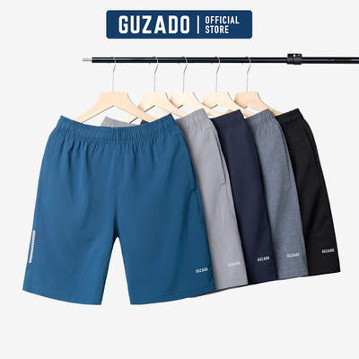 Quần Đùi Nam GUZADO Mẫu Gió Basic Cạp Chun Vận Động Thoải Mái, Thể Thao Ngoài Trời GSR01-GASR25S001
