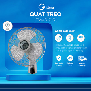 Quạt treo tường Midea 3 cánh FW40-7JR có remote- Hàng chính hãng