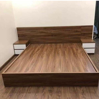 [ Freeship TP HCM + Lắp Đặt ] Giường ngủ bệt kiểu nhật có tab đầu giường được làm từ gỗ cn MDF phủ melamine cao cấp