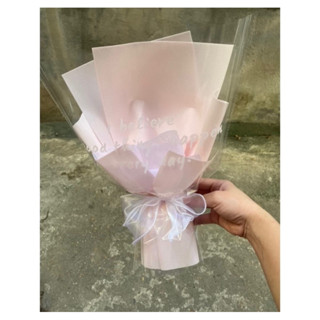 Cốt giấy cắm hoa kiểu Hàn quốc hót nhất siêu đẹp, xinh xỉu (có túi kính bọc ngoài) màu hồng nhạt