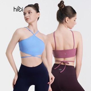 Áo Bra Tập Yoga Gym Hibi Sports BA513 Kiểu Cổ Yếm Cột Dây Eo, Chất Vải Rib Cao Cấp, Kèm Mút Ngực