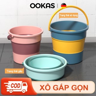 OOKAS Xô Gấp Gọn Đa Năng Silicon Đựng Nước,Xô Đựng Cá Có Thể Gấp Siêu Bền