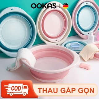 OOKAS Thau Gấp Gọn,chậu xếp gọn thông minh silicon,chậu rửa đa năng，Chậu ngâm chân gấp gọn