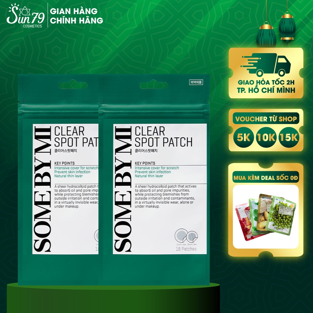 Combo 2 Miếng Dán Giảm Mụn Some By Mi Clear Spot Patch (set 18 miếng ) x 2