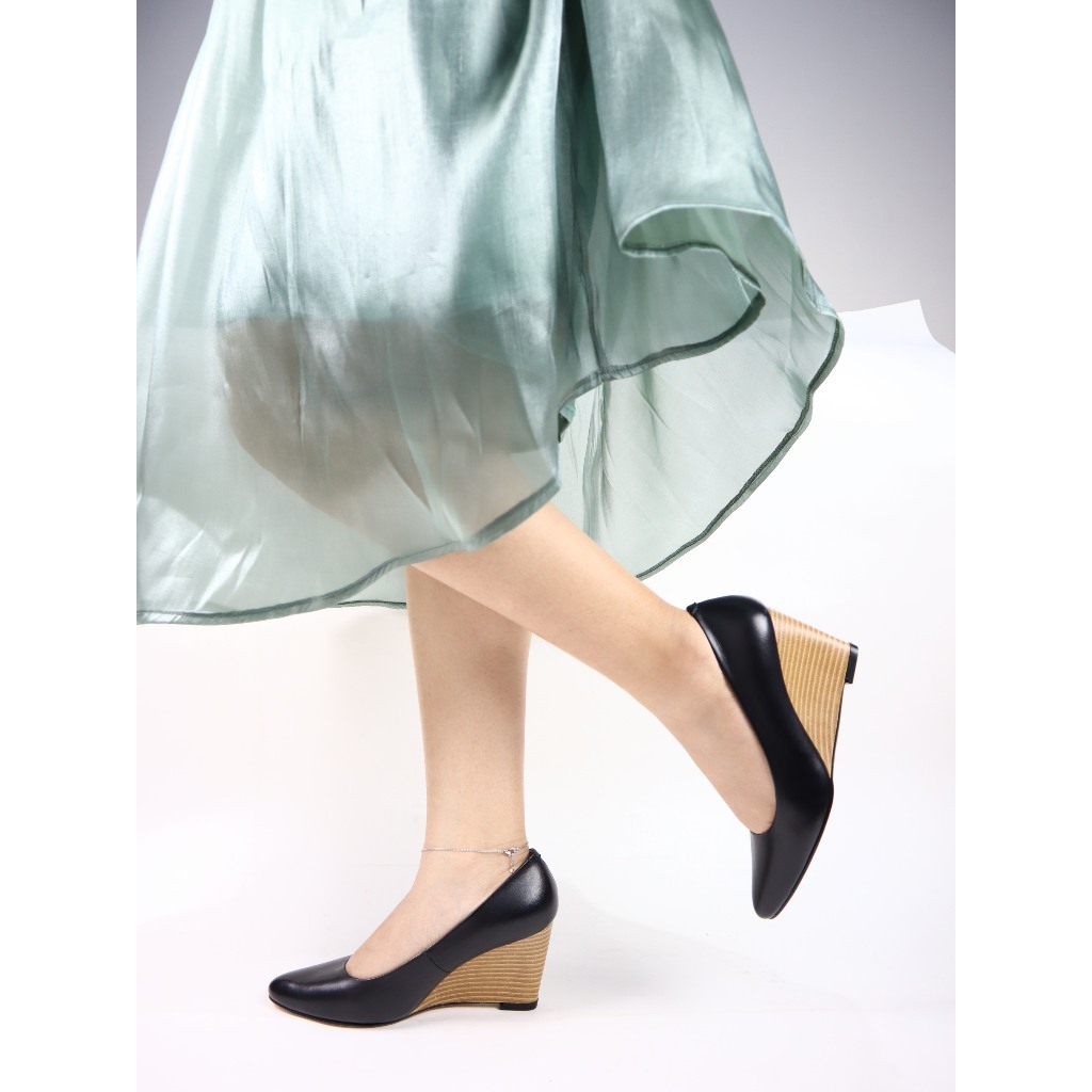 Giày đế xuồng  cao 7cm da thật 1130